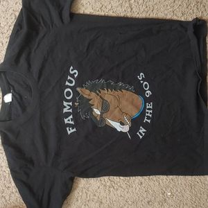 Bojack Horseman NETFLIX "Famous in the 90s" Black T-shirt